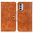 Leather Case Stands Flip Cover Holder N03P for Motorola Moto G42 Brown