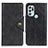 Leather Case Stands Flip Cover Holder N03P for Motorola Moto G60s Black