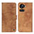 Leather Case Stands Flip Cover Holder N03P for OnePlus 10R 5G Brown