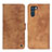 Leather Case Stands Flip Cover Holder N03P for Oppo K9 Pro 5G Brown