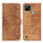 Leather Case Stands Flip Cover Holder N03P for Realme C21 Brown