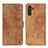 Leather Case Stands Flip Cover Holder N03P for Samsung Galaxy A04s Brown