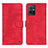 Leather Case Stands Flip Cover Holder N03P for Vivo T1 5G India Red