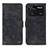 Leather Case Stands Flip Cover Holder N03P for Xiaomi Poco M4 Pro 4G Black