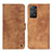 Leather Case Stands Flip Cover Holder N03P for Xiaomi Redmi Note 11 Pro 5G Brown