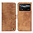 Leather Case Stands Flip Cover Holder N03P for Xiaomi Redmi Note 11E Pro 5G Brown