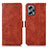 Leather Case Stands Flip Cover Holder N03P for Xiaomi Redmi Note 12 Turbo 5G Brown