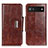 Leather Case Stands Flip Cover Holder N04P for Google Pixel 7a 5G Brown