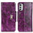 Leather Case Stands Flip Cover Holder N04P for Motorola Moto E32 Purple