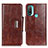 Leather Case Stands Flip Cover Holder N04P for Motorola Moto E40