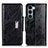 Leather Case Stands Flip Cover Holder N04P for Motorola Moto Edge S30 5G Black