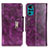 Leather Case Stands Flip Cover Holder N04P for Motorola Moto G22 Purple