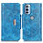 Leather Case Stands Flip Cover Holder N04P for Motorola Moto G31 Sky Blue