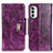 Leather Case Stands Flip Cover Holder N04P for Motorola MOTO G52 Purple