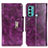 Leather Case Stands Flip Cover Holder N04P for Motorola Moto G60 Purple