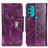 Leather Case Stands Flip Cover Holder N04P for Motorola Moto G71 5G Purple