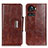 Leather Case Stands Flip Cover Holder N04P for OnePlus 10R 5G Brown