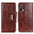 Leather Case Stands Flip Cover Holder N04P for OnePlus Nord CE 5G Brown