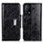 Leather Case Stands Flip Cover Holder N04P for Oppo K9 5G Black