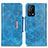 Leather Case Stands Flip Cover Holder N04P for Oppo K9 5G Sky Blue