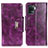 Leather Case Stands Flip Cover Holder N04P for Oppo Reno5 F Purple