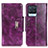 Leather Case Stands Flip Cover Holder N04P for Realme 8 Pro Purple