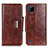 Leather Case Stands Flip Cover Holder N04P for Realme C11 (2021) Brown