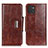 Leather Case Stands Flip Cover Holder N04P for Samsung Galaxy A03 Brown
