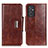 Leather Case Stands Flip Cover Holder N04P for Samsung Galaxy A05s Brown