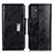 Leather Case Stands Flip Cover Holder N04P for Samsung Galaxy A24 4G Black