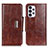 Leather Case Stands Flip Cover Holder N04P for Samsung Galaxy A33 5G Brown