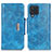 Leather Case Stands Flip Cover Holder N04P for Samsung Galaxy M32 4G Sky Blue