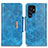 Leather Case Stands Flip Cover Holder N04P for Samsung Galaxy S21 Ultra 5G Sky Blue