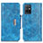 Leather Case Stands Flip Cover Holder N04P for Vivo iQOO Z6 5G Sky Blue
