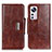 Leather Case Stands Flip Cover Holder N04P for Xiaomi Mi 12 Pro 5G Brown