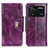 Leather Case Stands Flip Cover Holder N04P for Xiaomi Poco M4 Pro 4G Purple