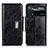 Leather Case Stands Flip Cover Holder N04P for Xiaomi Poco X4 Pro 5G Black