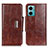 Leather Case Stands Flip Cover Holder N04P for Xiaomi Redmi 10 Prime Plus 5G Brown