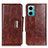 Leather Case Stands Flip Cover Holder N04P for Xiaomi Redmi 11 Prime 5G Brown