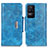 Leather Case Stands Flip Cover Holder N04P for Xiaomi Redmi K40S 5G Sky Blue