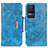 Leather Case Stands Flip Cover Holder N04P for Xiaomi Redmi K50 5G Sky Blue