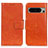 Leather Case Stands Flip Cover Holder N05P for Google Pixel 8 Pro 5G Orange