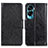 Leather Case Stands Flip Cover Holder N05P for Huawei Honor 90 Lite 5G Black