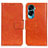 Leather Case Stands Flip Cover Holder N05P for Huawei Honor 90 Lite 5G Orange