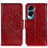 Leather Case Stands Flip Cover Holder N05P for Huawei Honor 90 Lite 5G Red