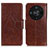 Leather Case Stands Flip Cover Holder N05P for Huawei Honor Magic6 Lite 5G Brown