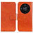 Leather Case Stands Flip Cover Holder N05P for Huawei Honor Magic6 Lite 5G Orange