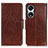 Leather Case Stands Flip Cover Holder N05P for Huawei Honor X5 Plus Brown