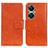 Leather Case Stands Flip Cover Holder N05P for Huawei Nova 11i Orange