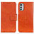 Leather Case Stands Flip Cover Holder N05P for Motorola Moto E32 Orange